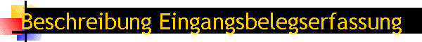 Beschreibung Eingangsbelegserfassung